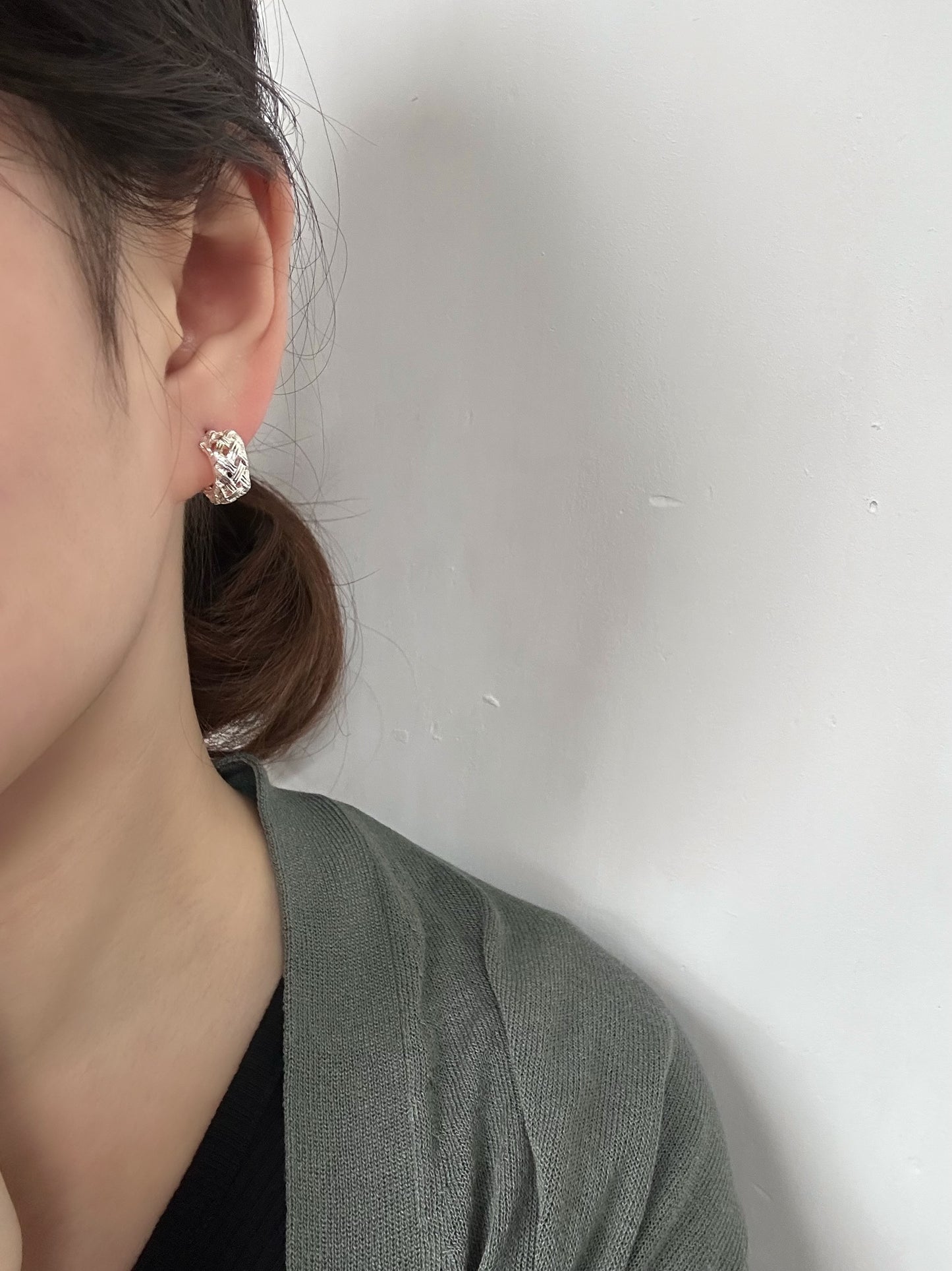 Grid Hoops Earring