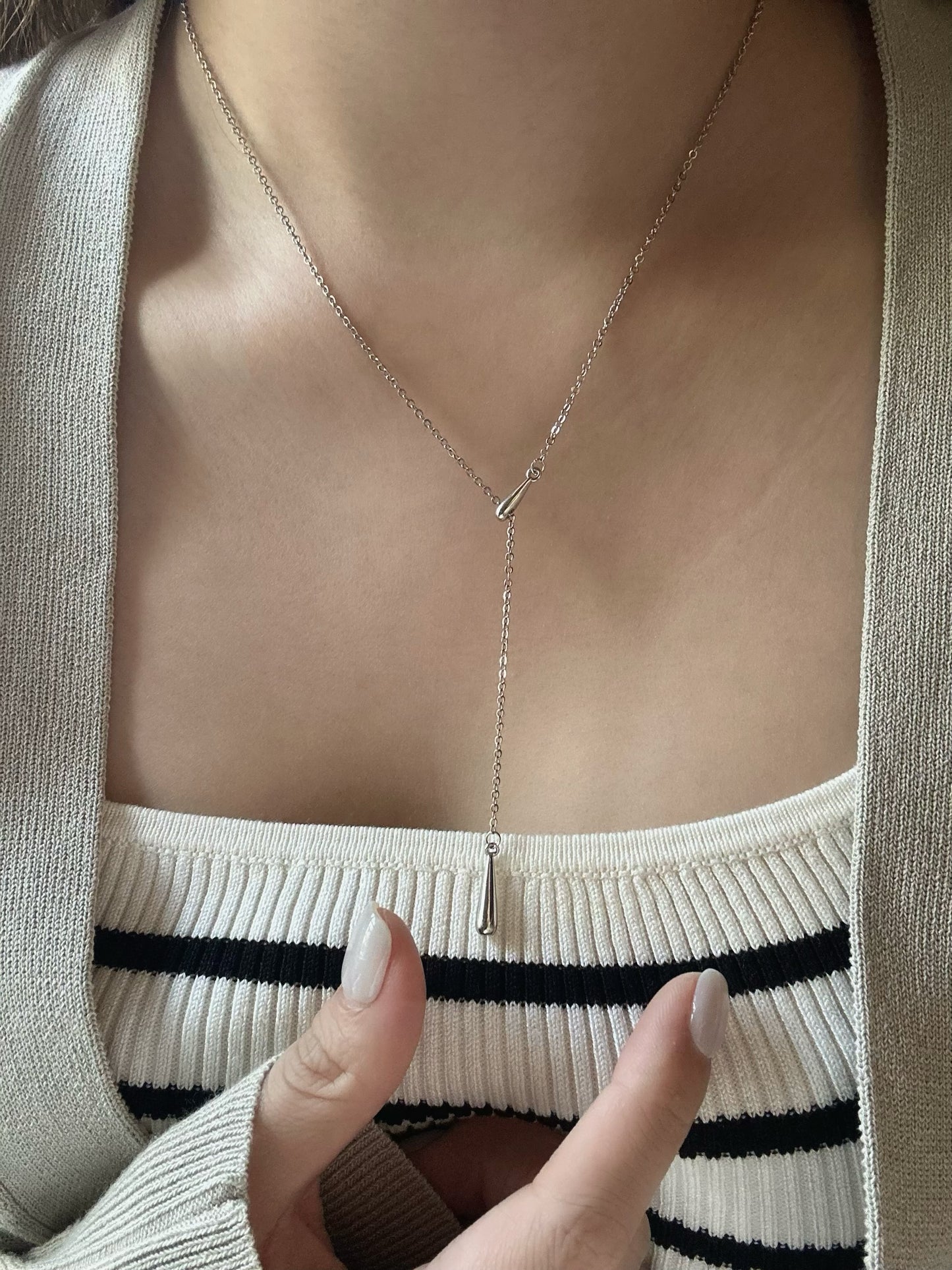 Silver Drop Necklace