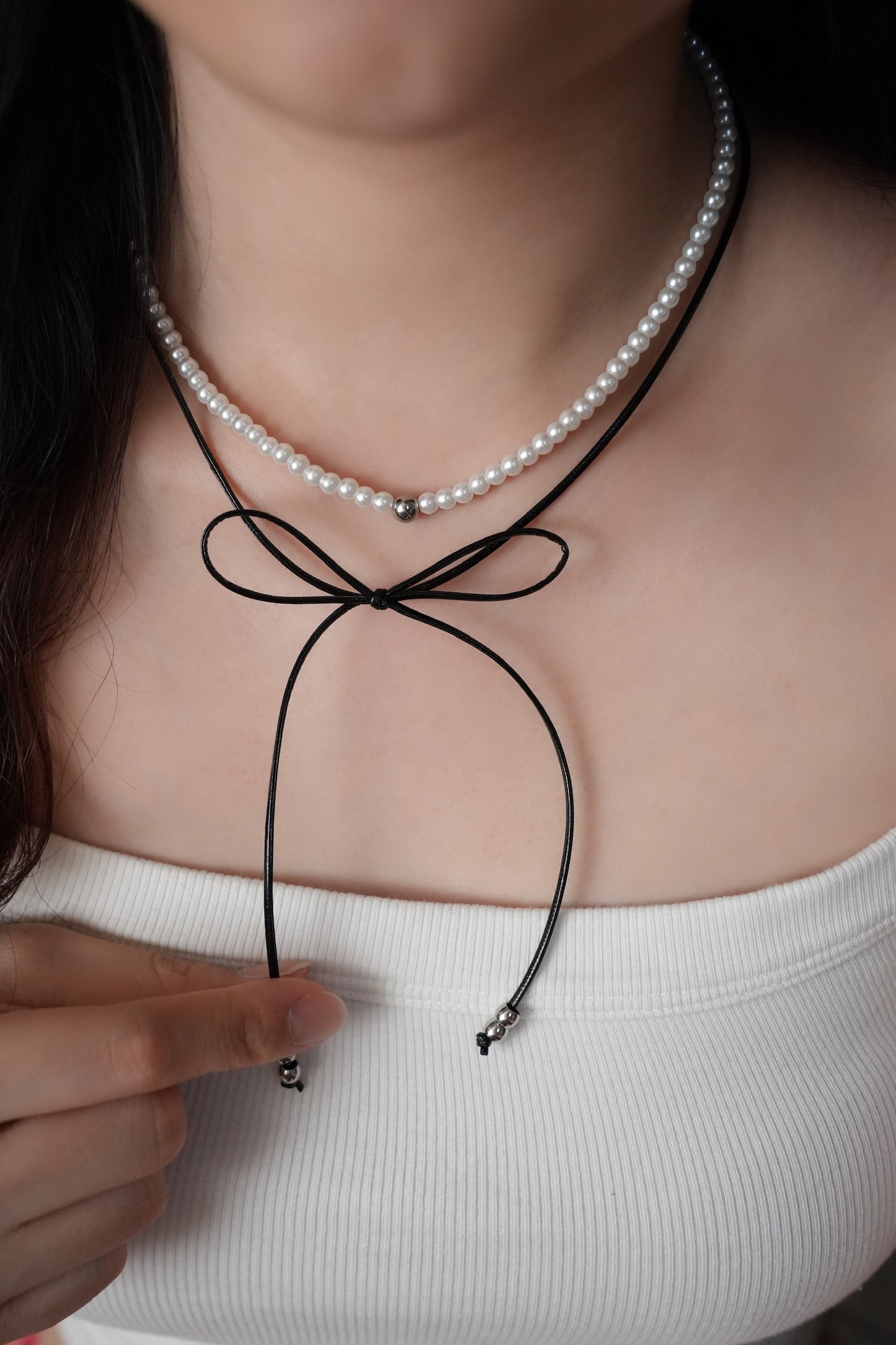 Pearl Ribbon Necklace