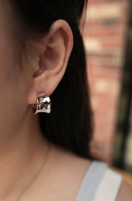 Curved Steel Earring