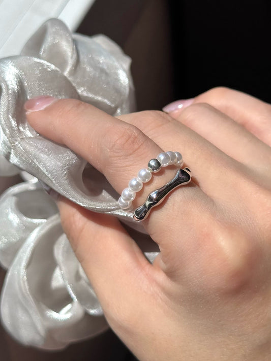 Bone pearl Ring
