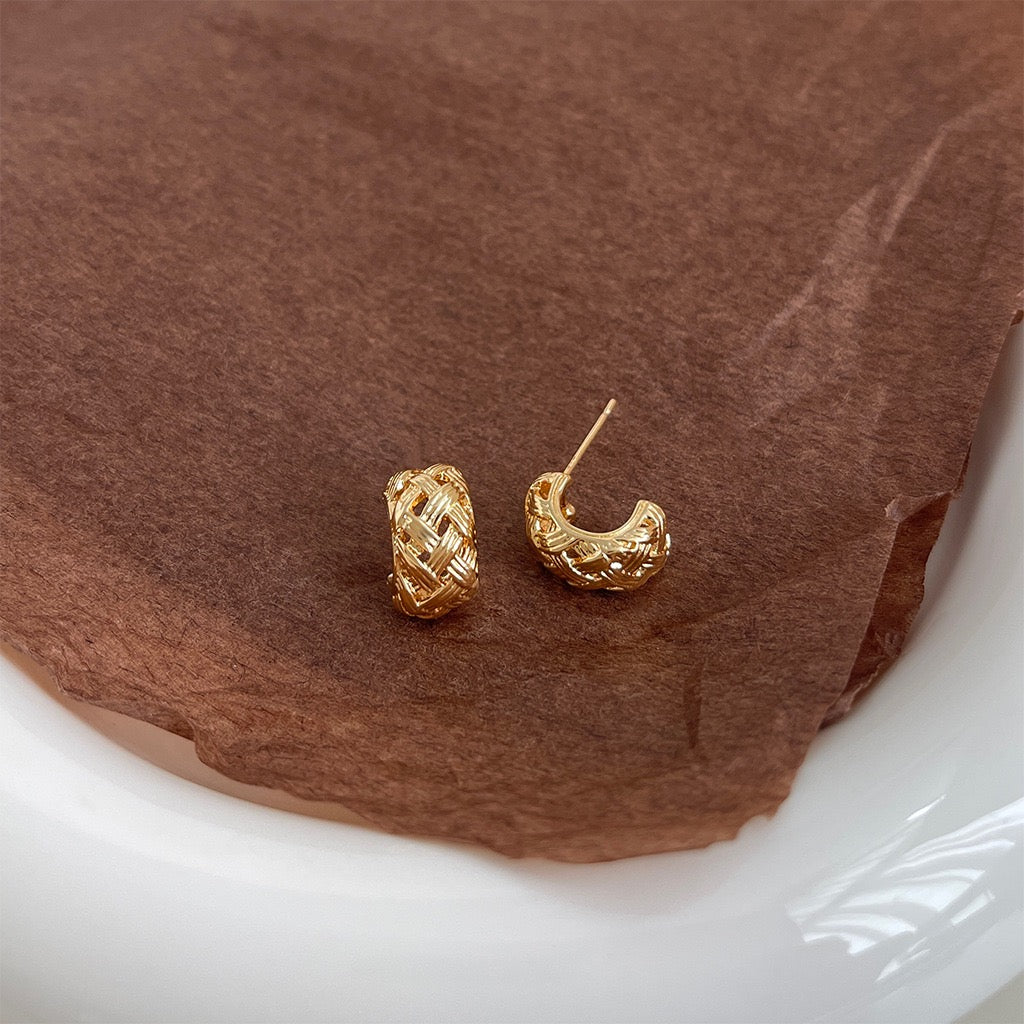 Grid Hoops Earring