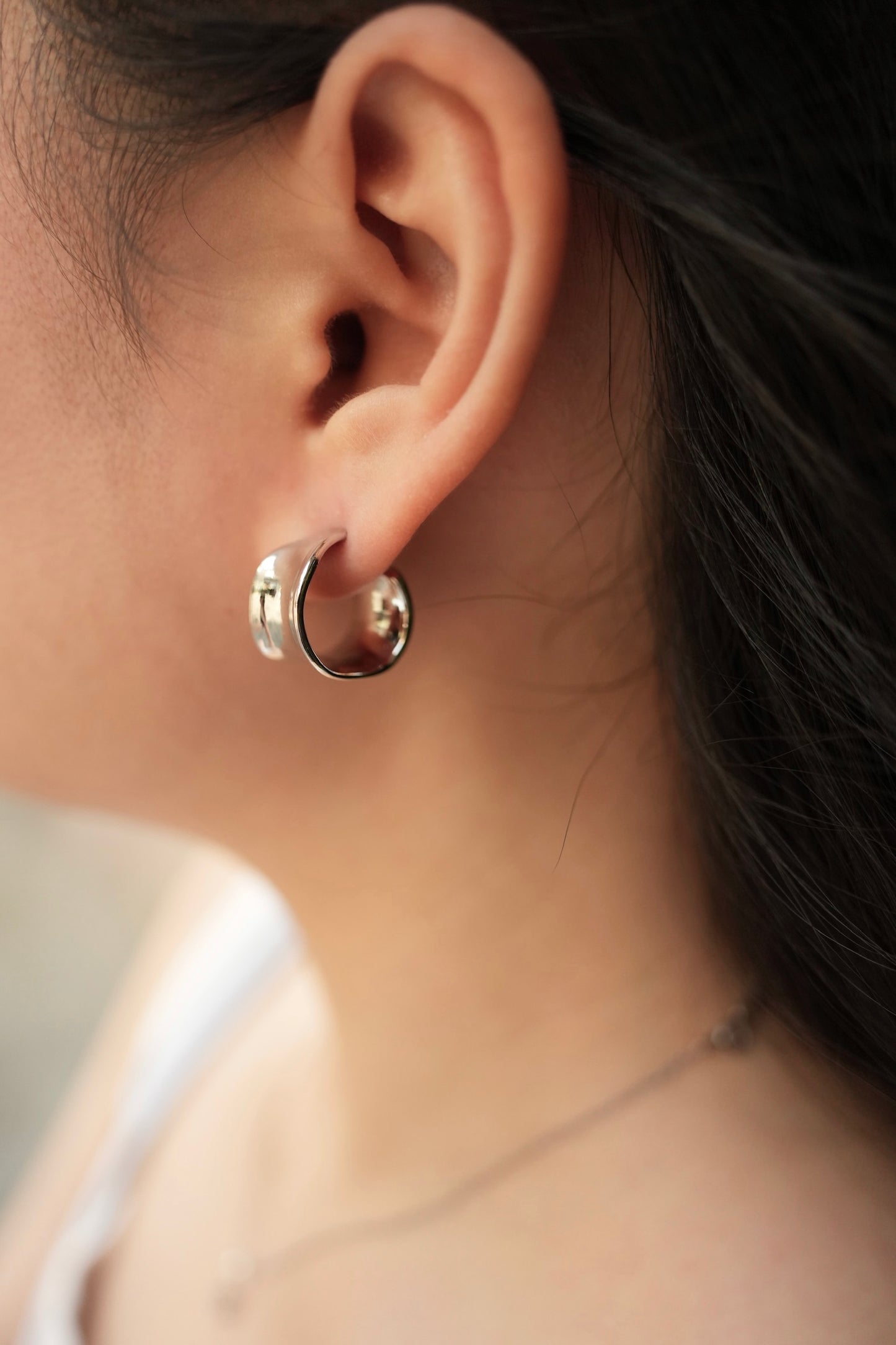 Curved Steel Earring