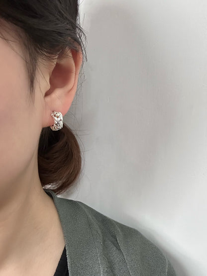 Grid Hoops Earring