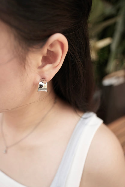 Curved Steel Earring