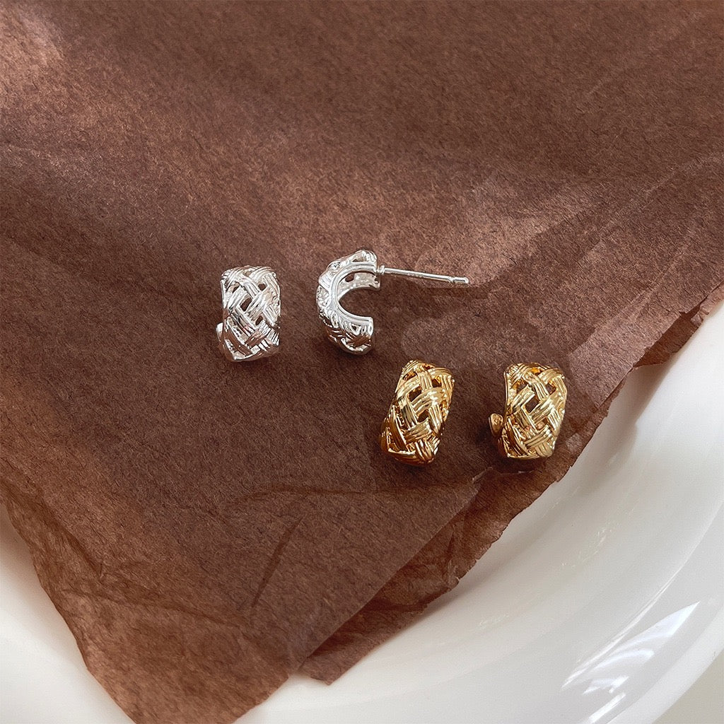 Grid Hoops Earring