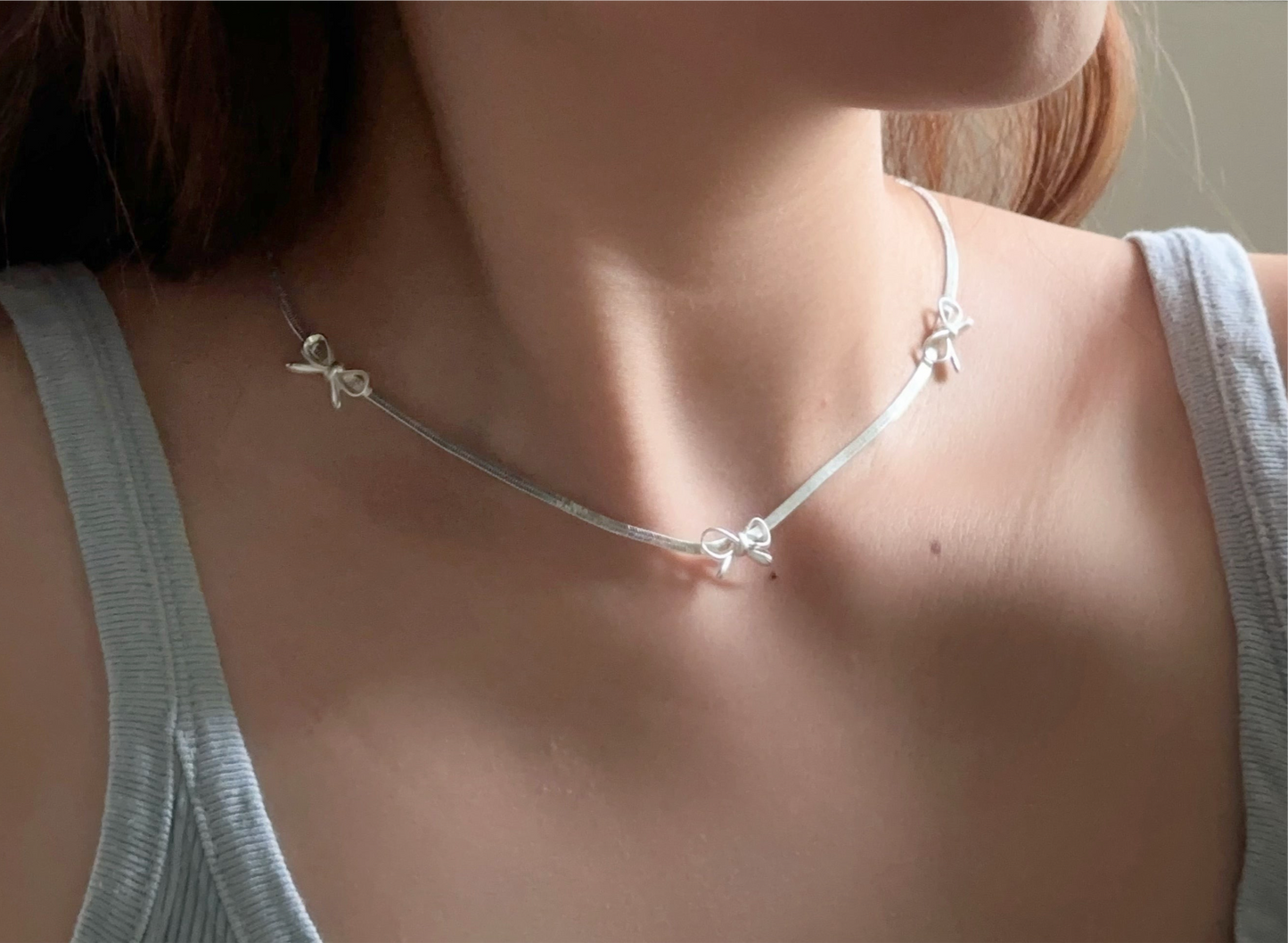 Silver Ribbon Necklace