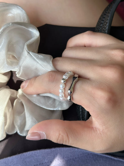 Bone pearl Ring