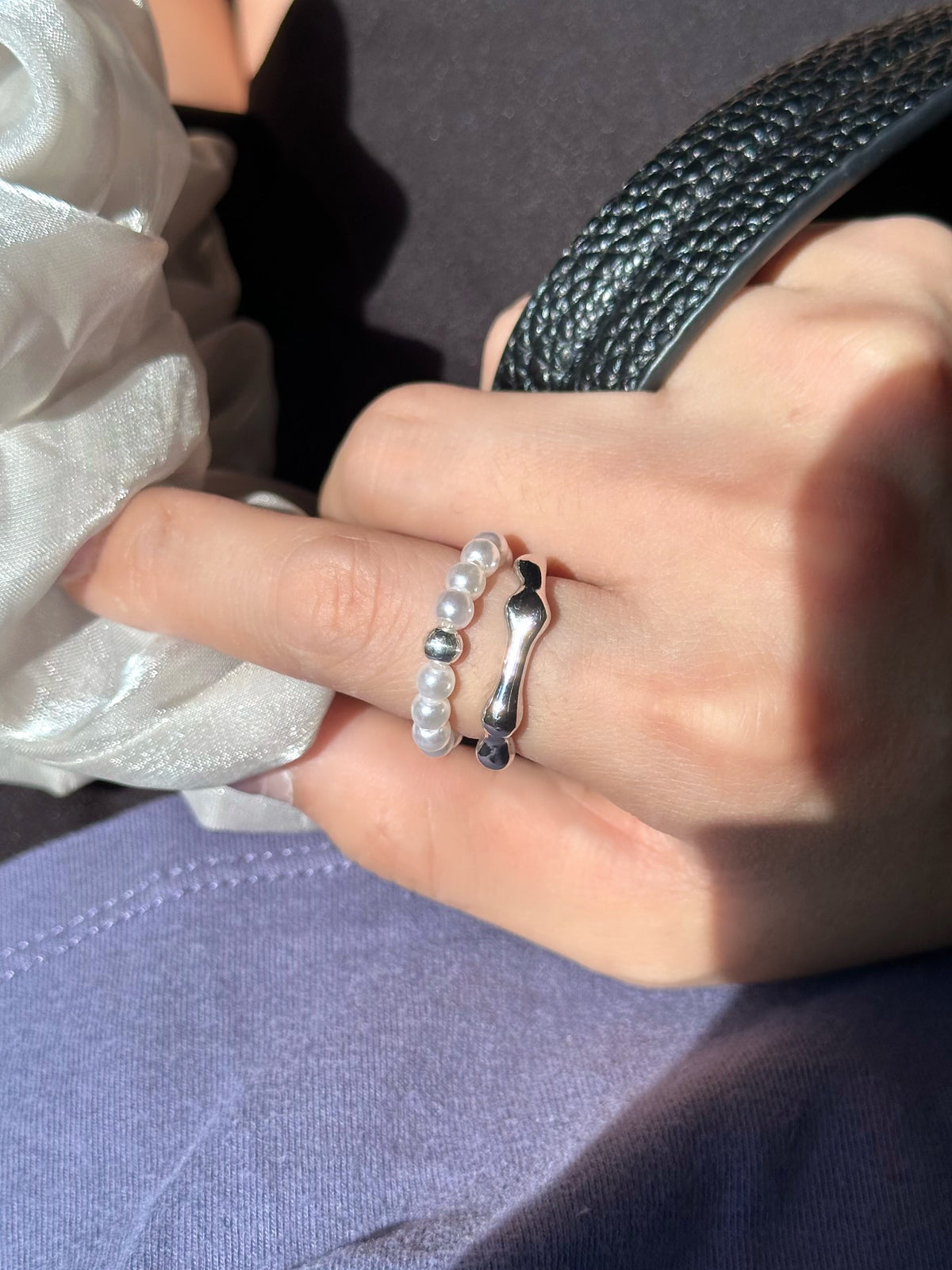 Bone pearl Ring