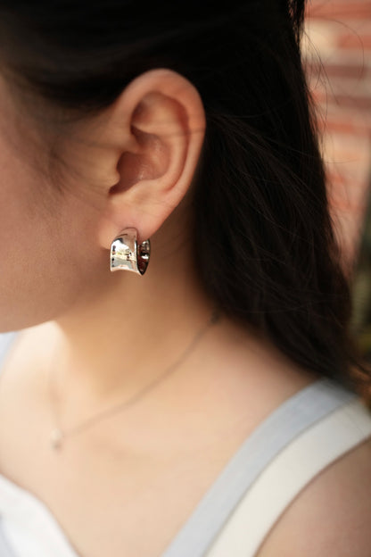 Curved Steel Earring