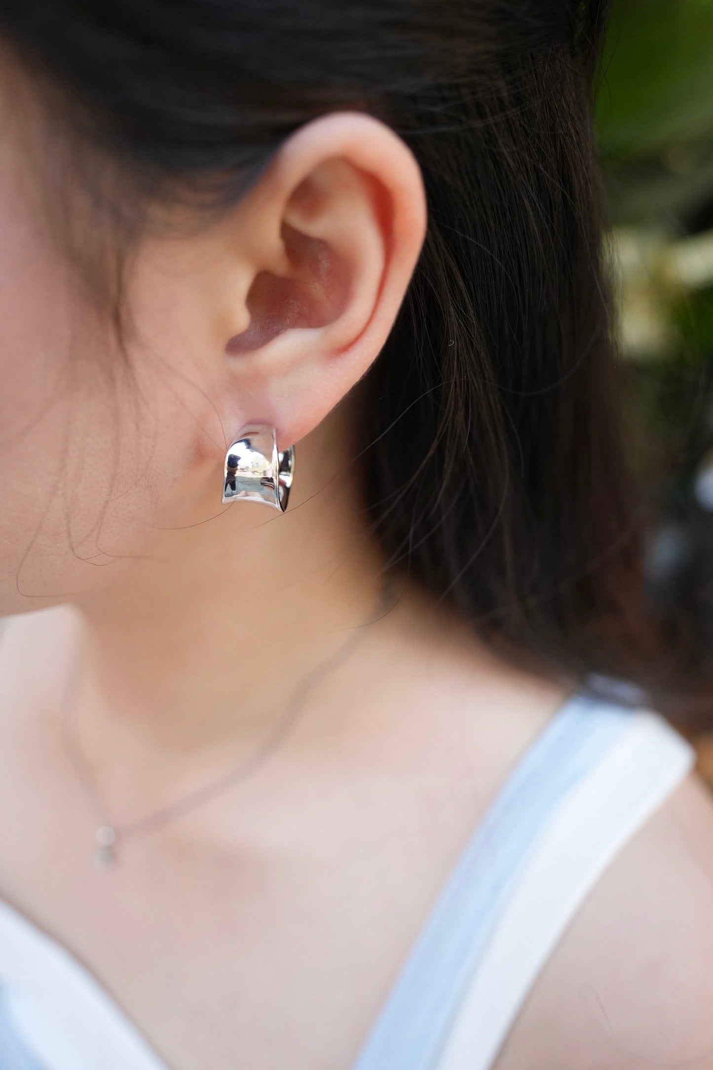 Curved Steel Earring