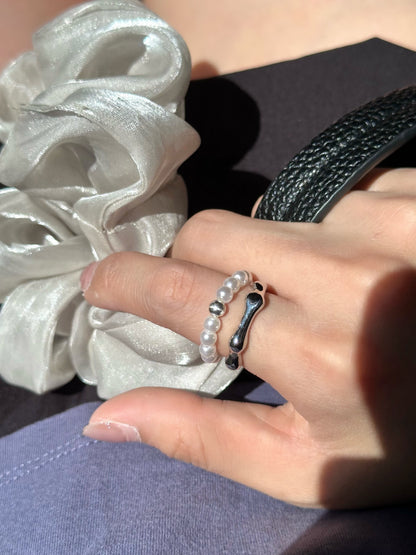 Bone pearl Ring