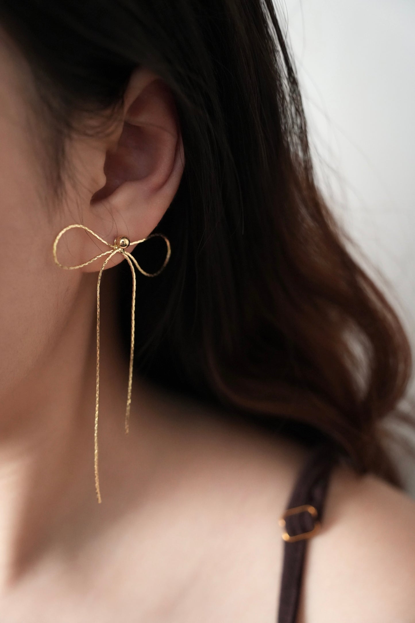 Golden Ribbon Earring