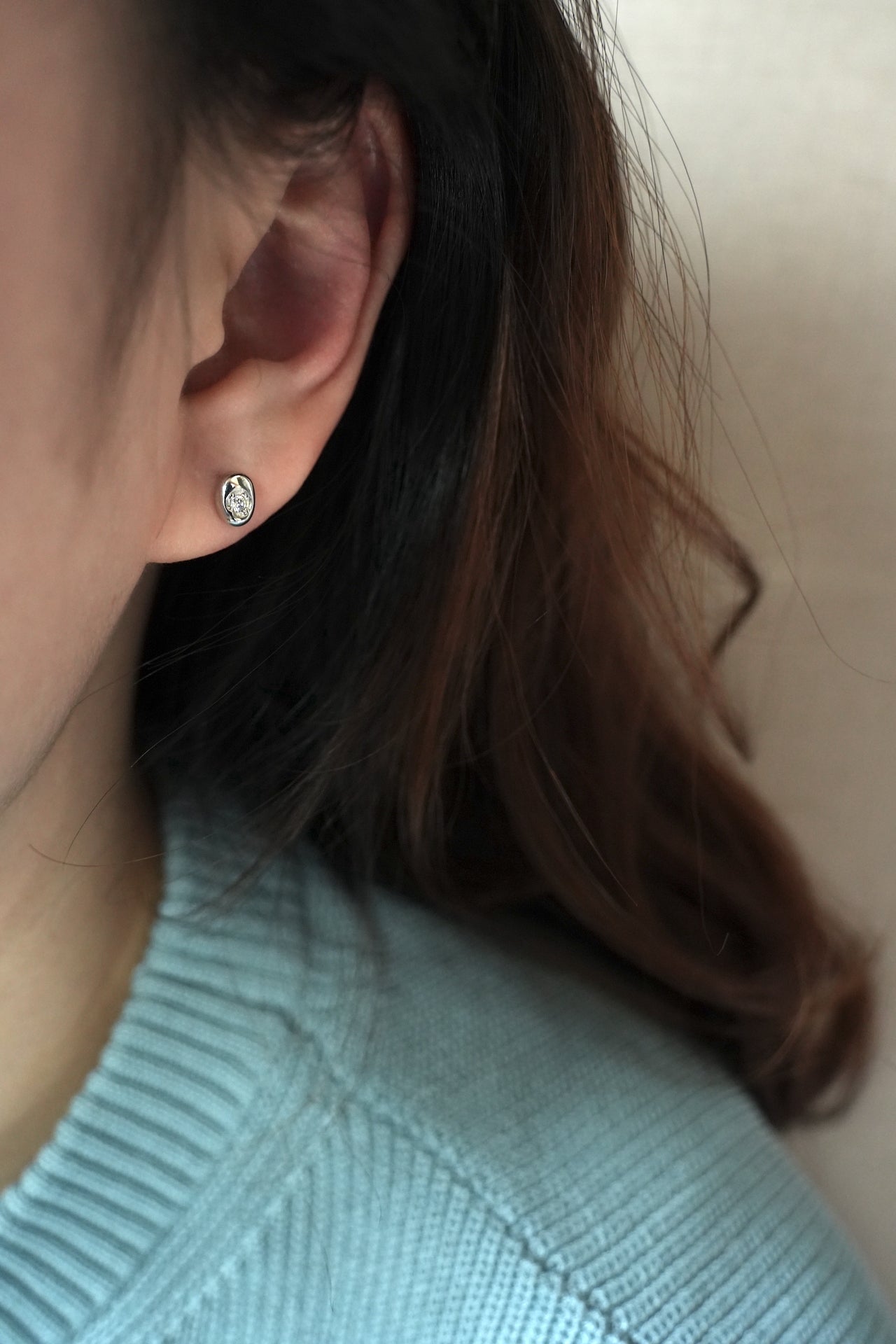 Oval Crystal Earring