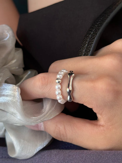 Bone pearl Ring